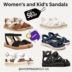 Save Up to 50% on Women's and Kid's Sandals.